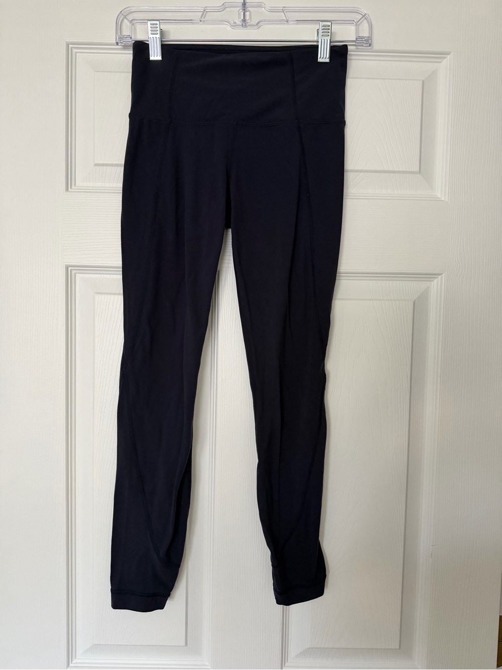 Athleta Solid Navy Blue High-Waist Stretch Leggings